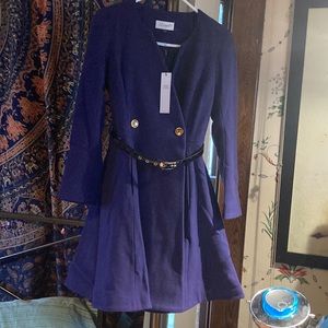 closet London purple wool coat dress size 6 new with tags